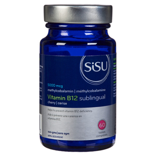 Sisu Vitamin B12 5000 mcg Methylcobalamin Cherry 60 Tablets