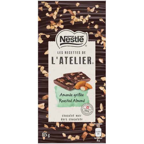 Nestle L’Atelier Dark Chocolate Bar Roasted Almond 115 g
