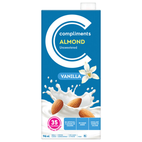 Compliments Almond Beverage Unsweetened Vanilla 946 ml