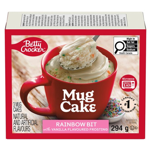 Betty Crocker Mug Cake Rainbow Bit Flavour Frosting 3 Servings 294 g