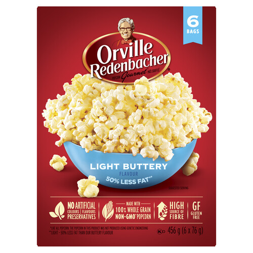 Orville Redenbacher Gluten-Free Popcorn Light Buttery 6 Pack 76 g