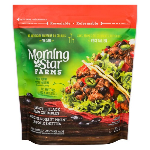 Morning Star Farms Frozen Chipotle Black Bean Crumbles 283 g