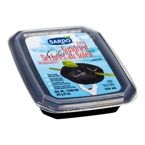 Sardo Black Olives Pitted Sundried 250 ml