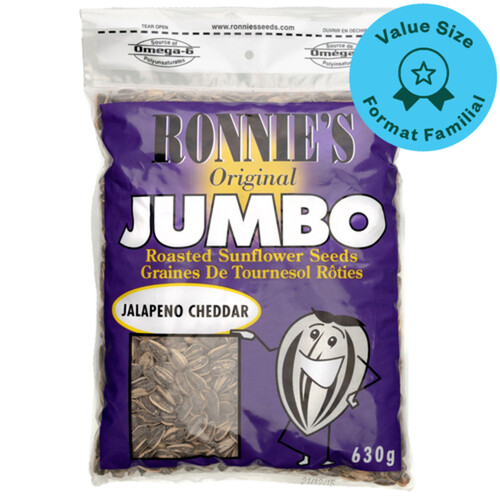 Ronnies Sunflower Seeds Roasted Jalapeno Cheddar Jumbo 630 g