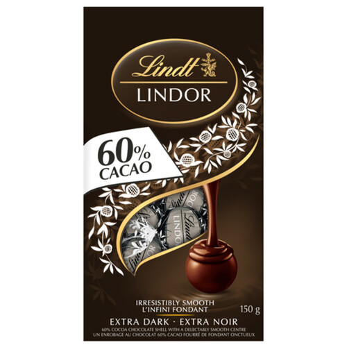 Lindt Lindor Chocolate Truffles Bag 60% Cacao Extra Dark 150 g
