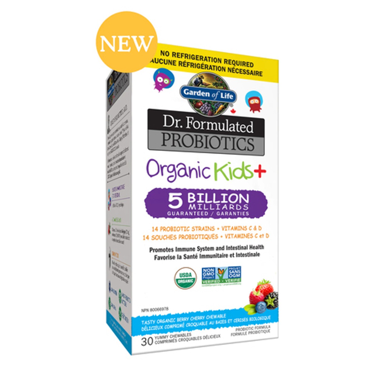 Garden Of Life Organic Kids Probiotics Chewable Vitamins C & D Berry ...