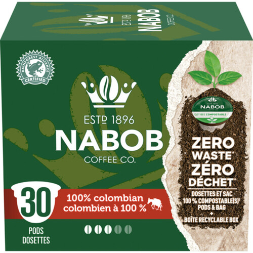 Nabob Coffee Pods 100% Colombian 30 Single Serve 292 g