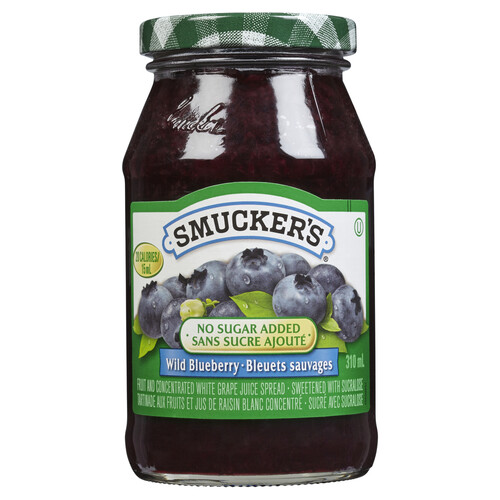 Smucker's No Sugar Added Jam Wild Blueberry 310 ml