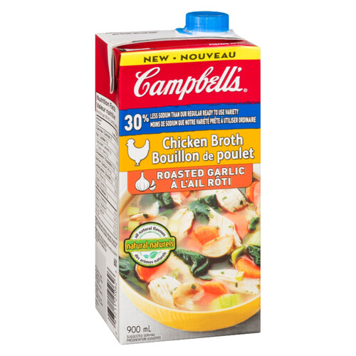Campbell's Broth Less Salt Roasted Garlic Chicken 900 ml