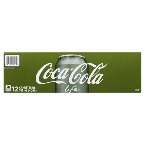 Coca-Cola Life Soft Drink Cans 12 x 355ml 