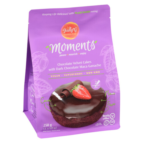 Judy G Gluten-Free Vegan Frozen Cakes Chocolate Velvet With Ganache 250 g