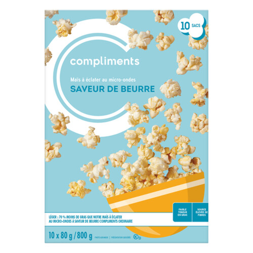 Compliments Microwave Popcorn Butter 800 g