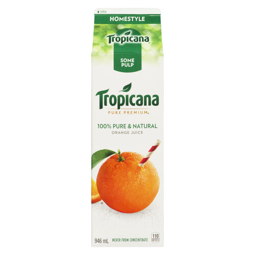 Tropicana Pure Premium Juice Homestyle With Pulp Orange 946 ml