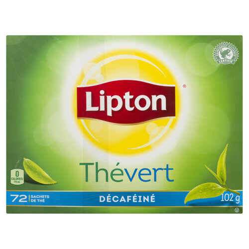 Lipton Green Tea Naturally For Light Taste Decaffeinated 72 Bags