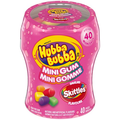Wrigley's Hubba Bubba Sugar-Free Gum Mini Gum Skittles Flavours 40 Count