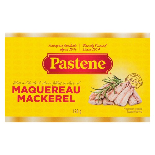Pastene Fillets Of Mackerels In Olive Oil Salt Added 120 g
