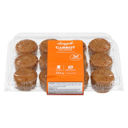 Longo's Nut-Free Vegan Muffins Carrot Mini 252 g (frozen)