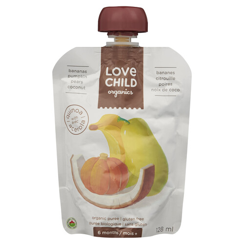 Love Child Organics Baby Food Banana Pumpkin Pear Coconut 128 ml