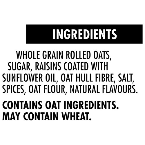 Quaker Instant Oatmeal High Fibre Raisins & Spice 344 g