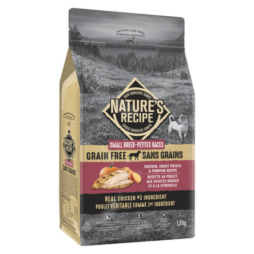 Nature's Recipe Grain Free Chicken, Sweet Potato & Pumpkin Recipe Small Breed Dog Food 1.8 kg