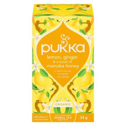 Pukka Herbal Tea Lemon Ginger & Manuka Honey 20 Tea Bags