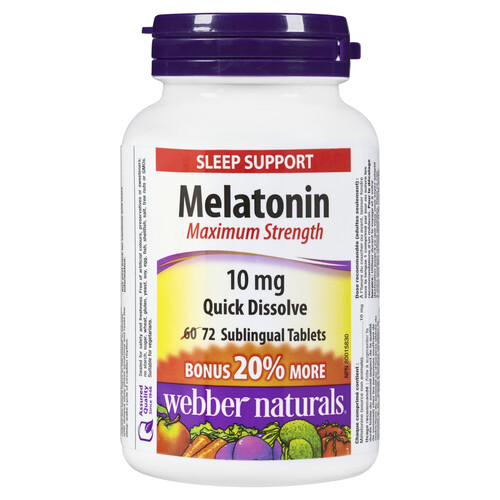 Webber Naturals Melatonin Easy Dissolve Sublingual 72 Tablets