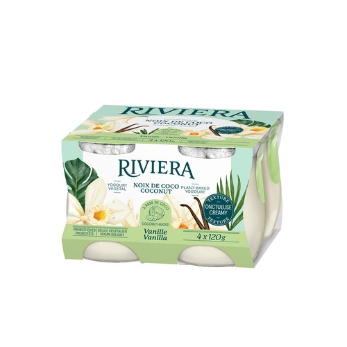 Riviera Plant Based Coconut Yogurt Vanilla 4 x 120 g