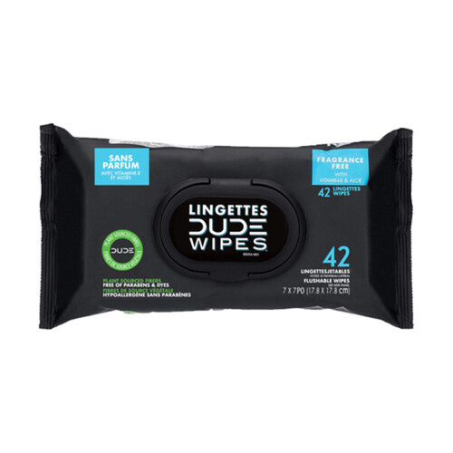 Lingettes Dude Fragrance Free Wipes 42 EA