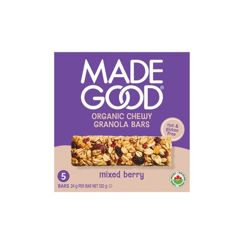 MadeGood Granola Bars Mixed Berry 5 x 24 g