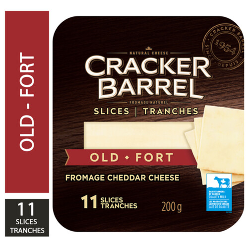 Cracker Barrel Sliced Cheese Cheddar Old White 11 Slices 200 g