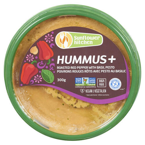 Sunflower Kitchen Roasted Red Pepper With Basil Pesto Hummus 300 g