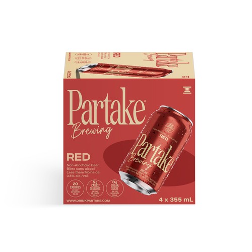 Partake Brewing Non Alcoholic Beer Red 4 x 355 ml (cans)