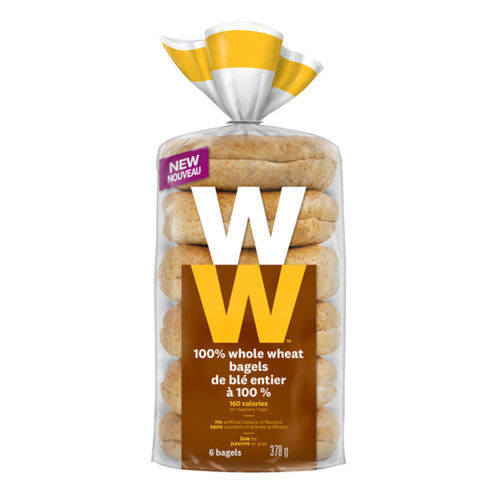 WW Bagels 100% Whole Wheat 378 g