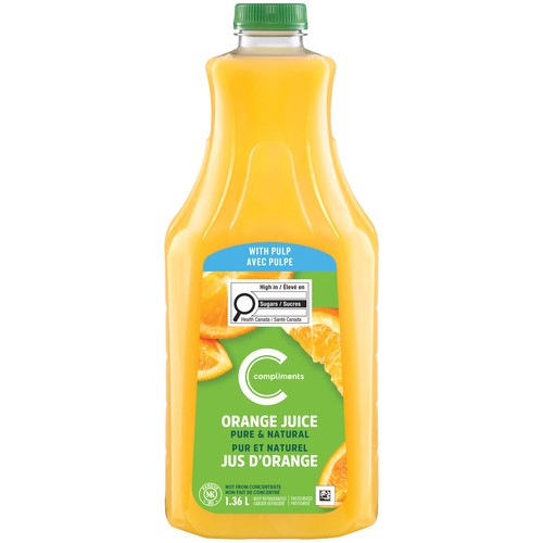 Compliments Pure & Natural Orange Juice with Pulp 1.36 L