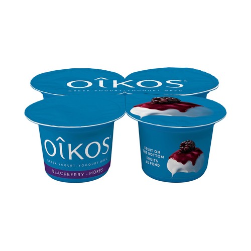 Oikos Greek Yogurt Fruit On The Bottom Blackberry Flavour 4 x 100 g