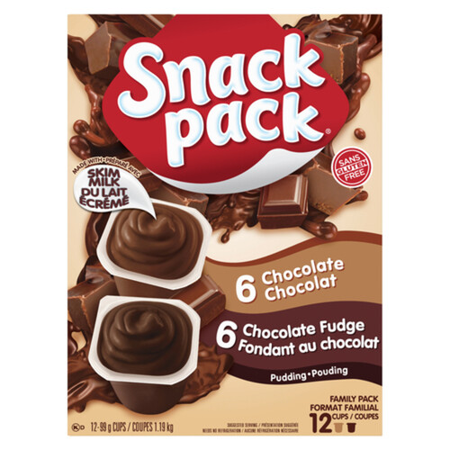 Snack Pack Gluten-Free Pudding Combo Chocolate & Chocolate Fudge 12 x 99 g