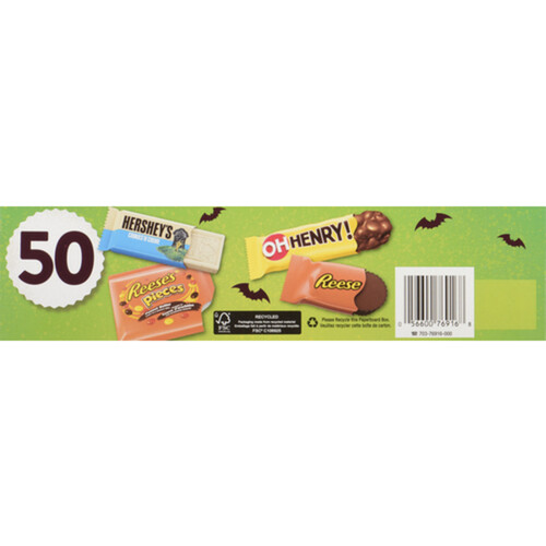 Hershey's Halloween Chocolate Assorted Snack Size 50 Bars 567 g