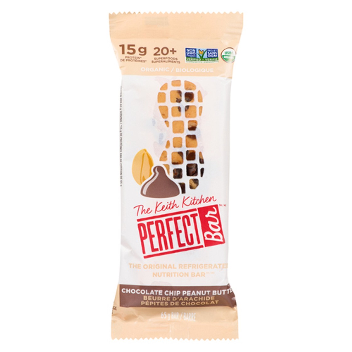 Perfect Bar Organic Protein Bar Dark Chocolate Chip Peanut Butter 65 g ...