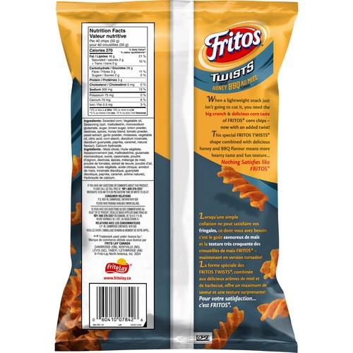 Fritos Twists Corn Chips Honey BBQ Flavour 340 g