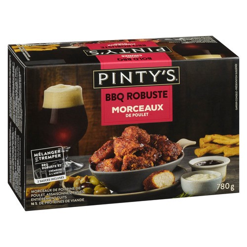 Pinty's Frozen Seasoned And Breaded Chicken Breast Chunks Bold BBQ 780 g