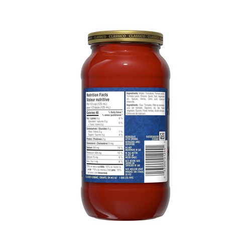 Classico Pasta Sauce Tomato & Basil 600 ml
