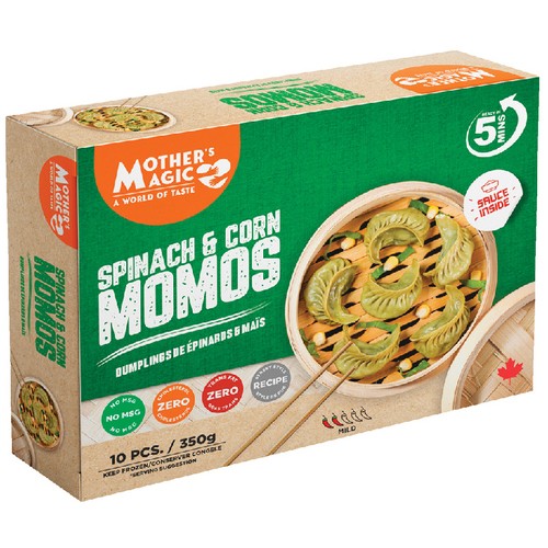 Mother's Magic Frozen Momos Spinach & Corn Mild 350 g