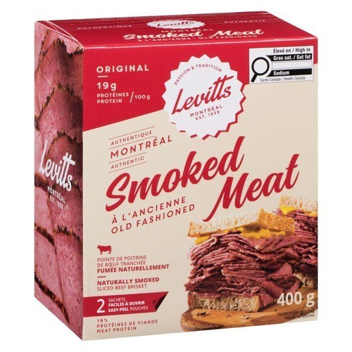 Levitts Montréal Smoked Meat Sliced Beef Brisket Original 400 g