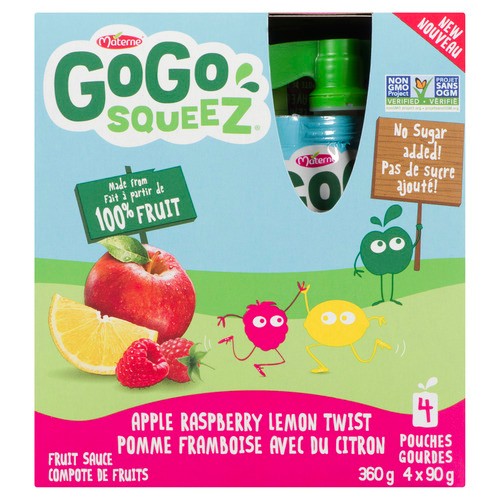 GoGo Squeez Fruit Sauce Pouch Apple Raspberry Lemon 4 x 90 g