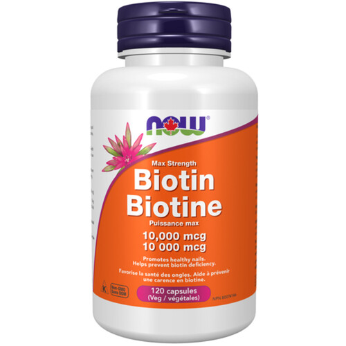 Now Biotin 10000 mcg Max Strength Capsules 120 Count