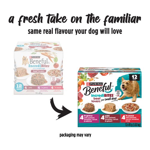 Purina Beneful Incredibites Dog Food Beef Combi Pack 1.02 KG