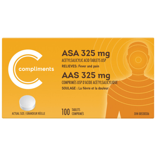 Compliments ASA Tablets 325 mg 100 EA