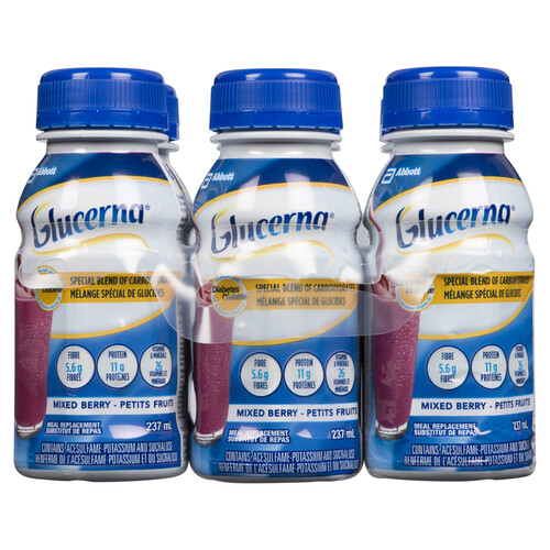 Glucerna Meal Replacement Shakes Mixed Berry 6 x 237 ml (Bottles)