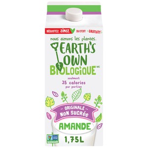 Earth's Own Boisson à l’amande originale non sucrée biologique 1.75 L