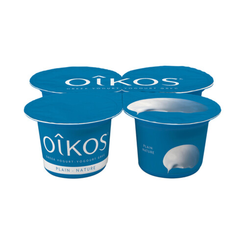Oikos No Added Sugar Greek Yogurt Plain 4 x 100 g